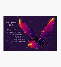 "Depression Lies" Galaxy Bat Photographic Print