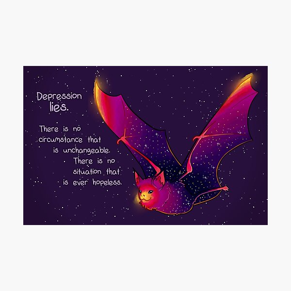 Item preview, "Depression Lies" Galaxy Bat designed and sold by thelatestkate.