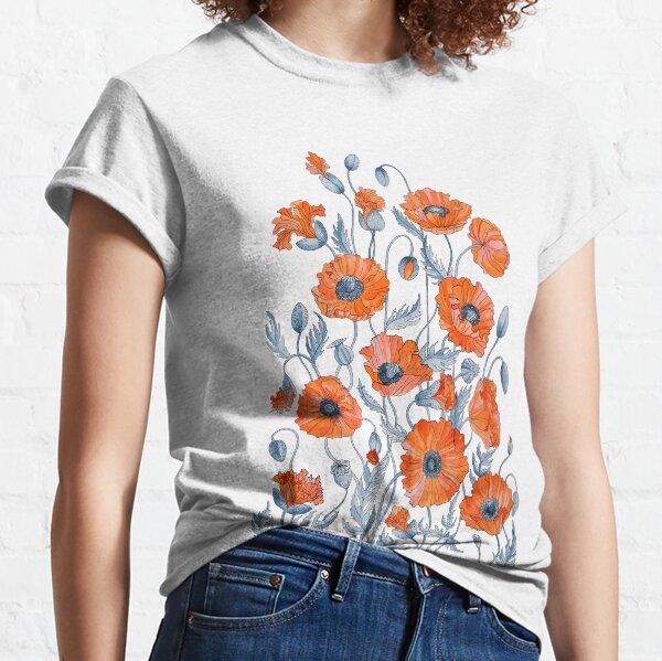 Poppies Floral Botanical art Classic T-Shirt
