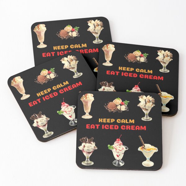 Item preview, Keep Calm And Eat Iced Cream Sticker Pack Sundae Fudge Caramel Strawberry Dessert designed and sold by CBCreations73.