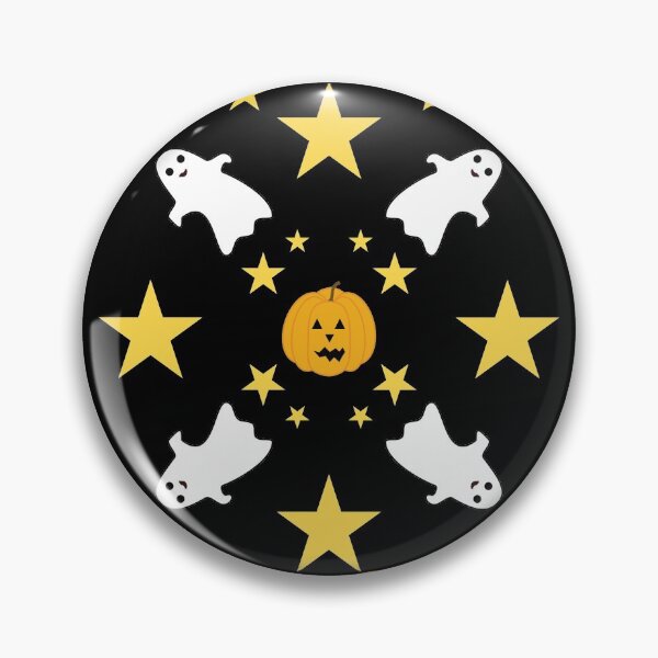 Item preview, Halloween ghosts and carved pumpkins pattern designed and sold by Tanya Mihe.