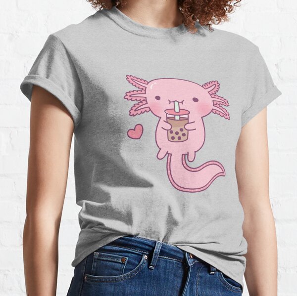 Item preview, Cute Axolotl Drinking Bubble Tea designed and sold by rustydoodle.