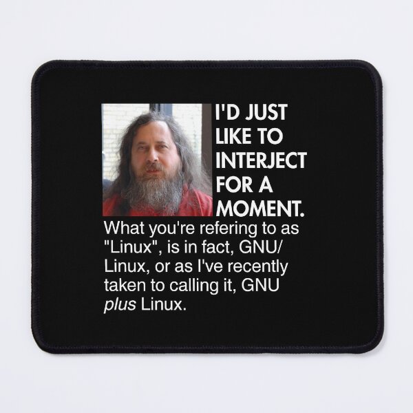 Item preview, "I'd just like to interject for a moment" Richard Stallman Free Software GNU Linux designed and sold by ez-does-it.