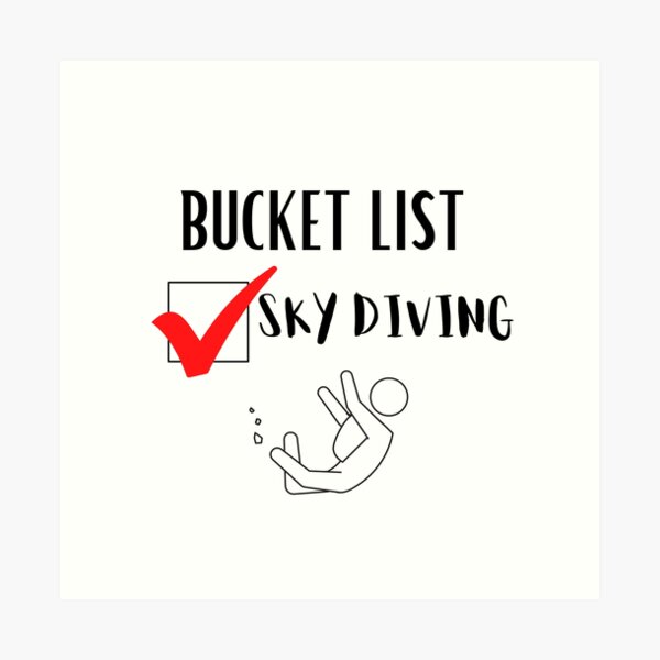 Item preview, SKY DIVING BUCKET LIST CHECK  designed and sold by billionairebrnd.