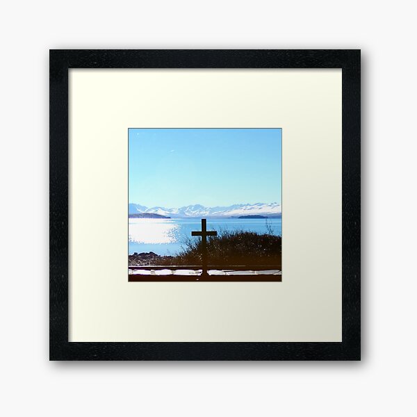 Alpine Icy Cross Framed Art Print