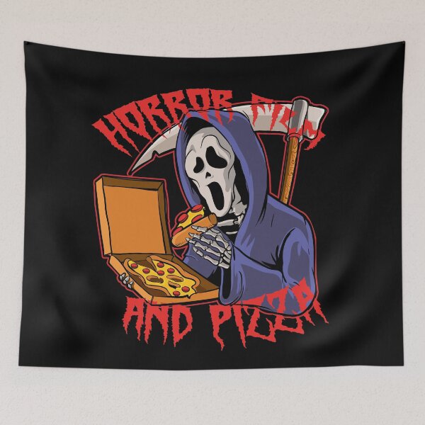 Item preview, Horror Movie and Pizza ( Creepy Grim Reaper Halloween Date ) designed and sold by WULFLAND ARTS.