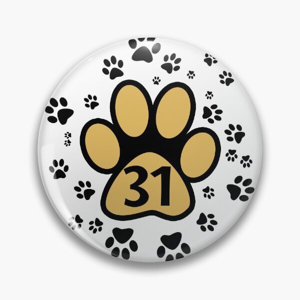 Item preview, Paw prints with number 31 - numbers designed and sold by MadandMean.