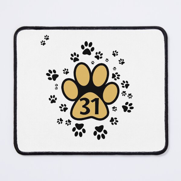 Item preview, Paw prints with number 31 - numbers designed and sold by MadandMean.