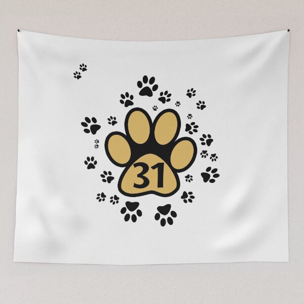 Item preview, Paw prints with number 31 - numbers designed and sold by MadandMean.