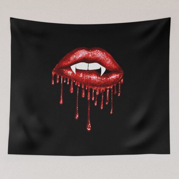 Aperçu de l'œuvre Vampire Glossy Glittery Drippy Red Lips créée et vendue par Ashberry2.