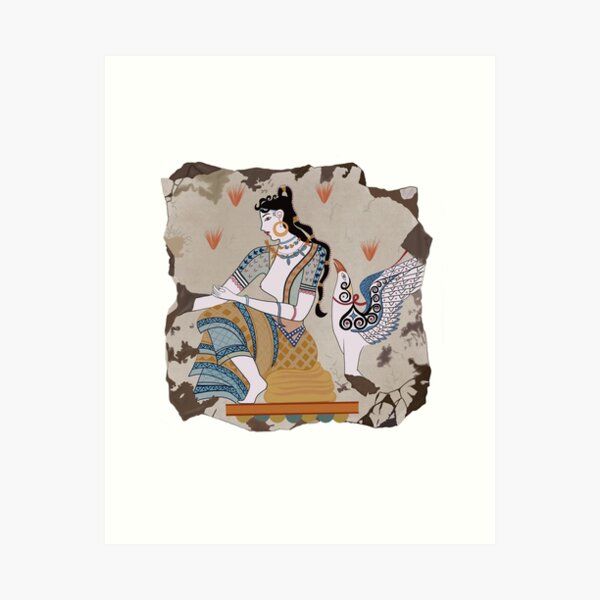 Akrotiri Fresco - The Saffron Goddess Art Print