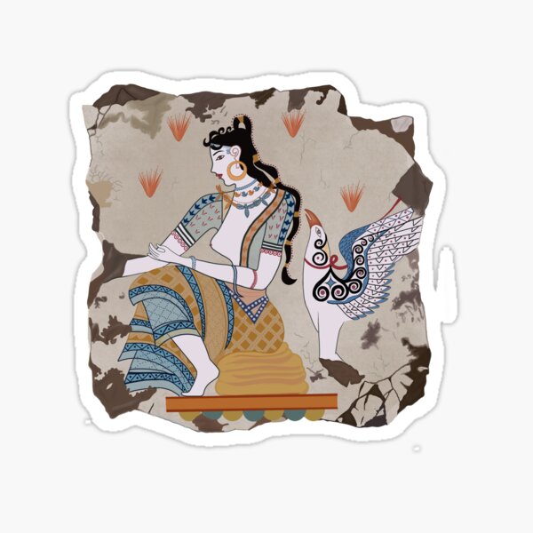 Item preview, Akrotiri Fresco - The Saffron Goddess designed and sold by SunnyByTheBay.