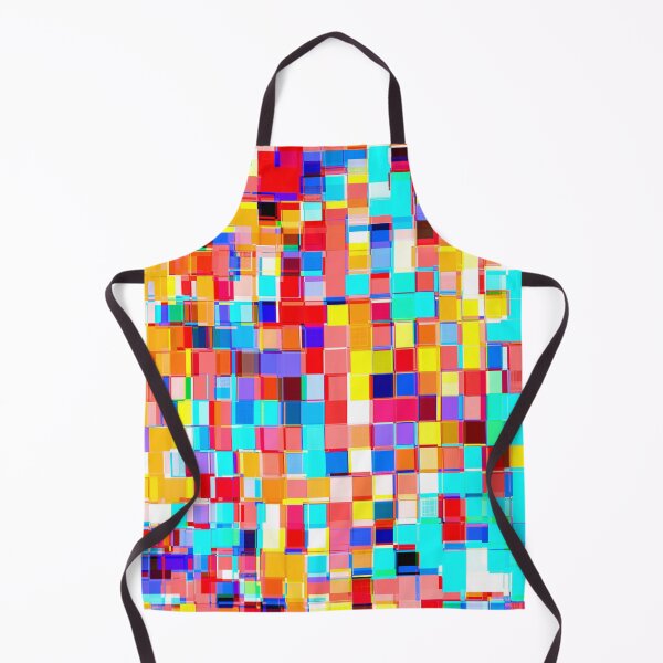 Item preview, graphic design geometric pixel square pattern abstract background in red blue orange yellow designed and sold by Mrvell.