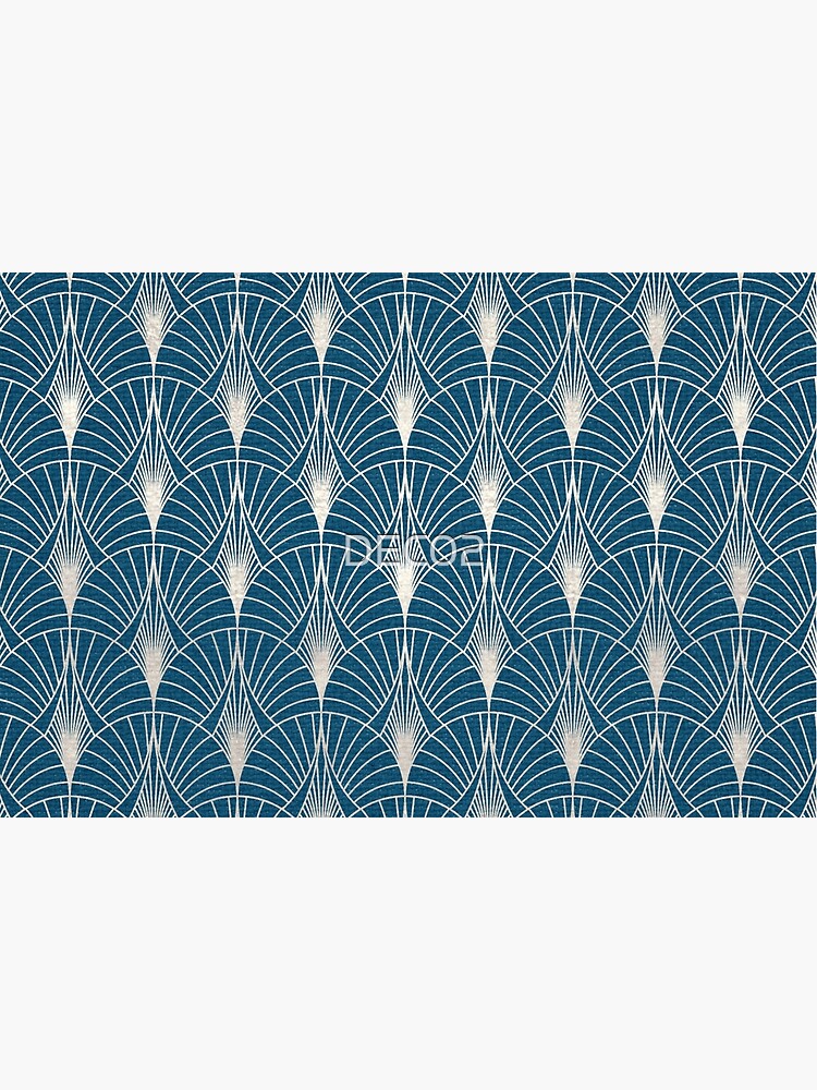 (Faux) Turquoise and (Faux) Silver Art Deco Pattern by DEC02