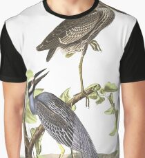 Gelb gekrönter Nachtreiher - John James Audubon Grafik T-Shirt