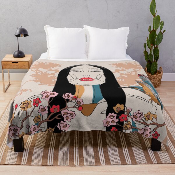 Item preview, Asian Woman Tropical Boho Artwork designed and sold by LIRAZ ZIV.