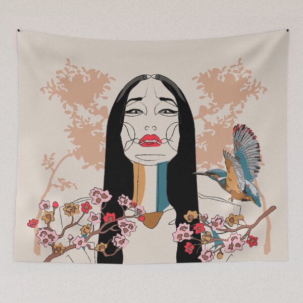 Item preview, Asian Woman Tropical Boho Artwork designed and sold by LIRAZ ZIV.