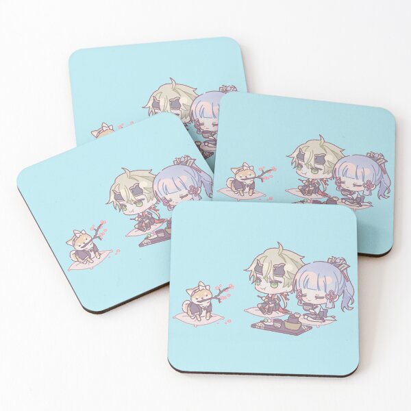Item preview, Genshin Impact Chibi Thoma and Ayaka designed and sold by NewEraMutant.