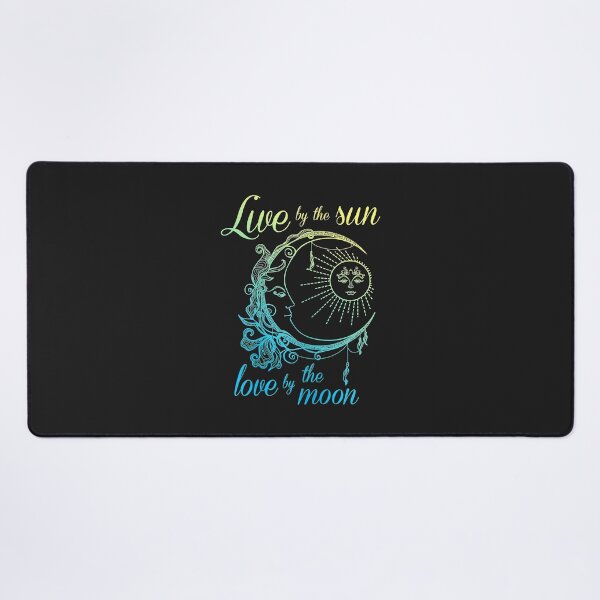live by the sun love by the moon boho gothic style Desk Mat