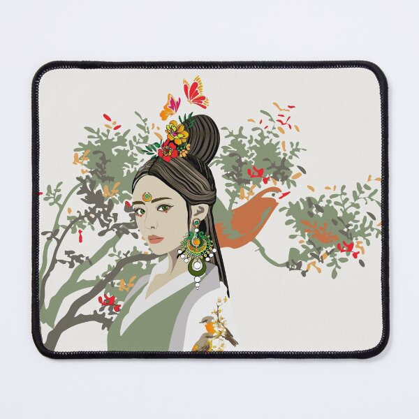 Item preview, Asian Girl Tropical Boho Artwork designed and sold by LIRAZ ZIV.