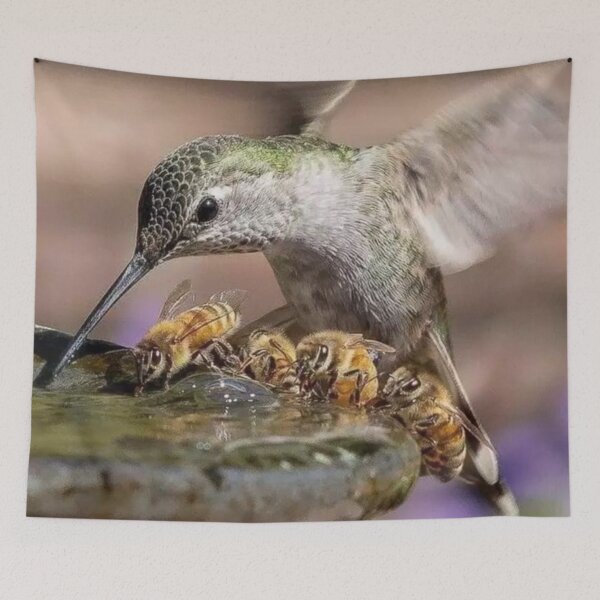 Item preview, Hummingbird and Honey Bees Sharing a Drink designed and sold by Maddie4Real.