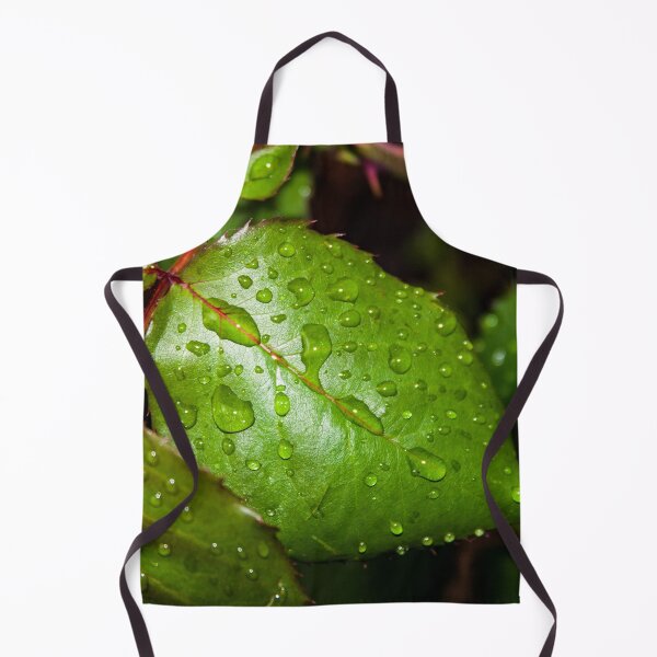 Item preview, Close up of crisp green rose leaf with water droplets after the rain designed and sold by James-Cole.