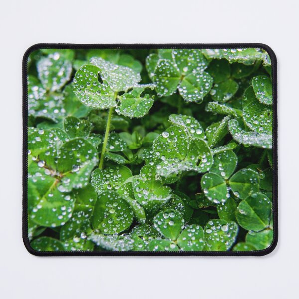 Item preview, Dew droplets of water covering green clover leaves designed and sold by James-Cole.