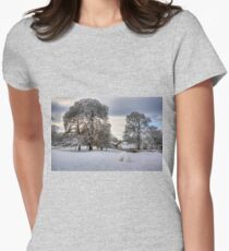Dalmeny Green in White Women's Fitted T-Shirt