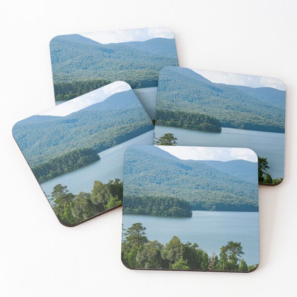 Item preview, Hazy green woodland hills surrounding a pristine lake designed and sold by James-Cole.