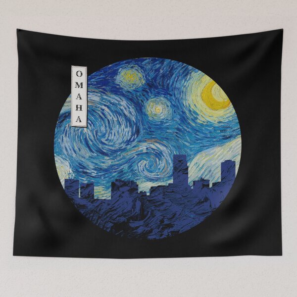Item preview, Omaha Starry Night Van Gogh Circle designed and sold by DFerraz.