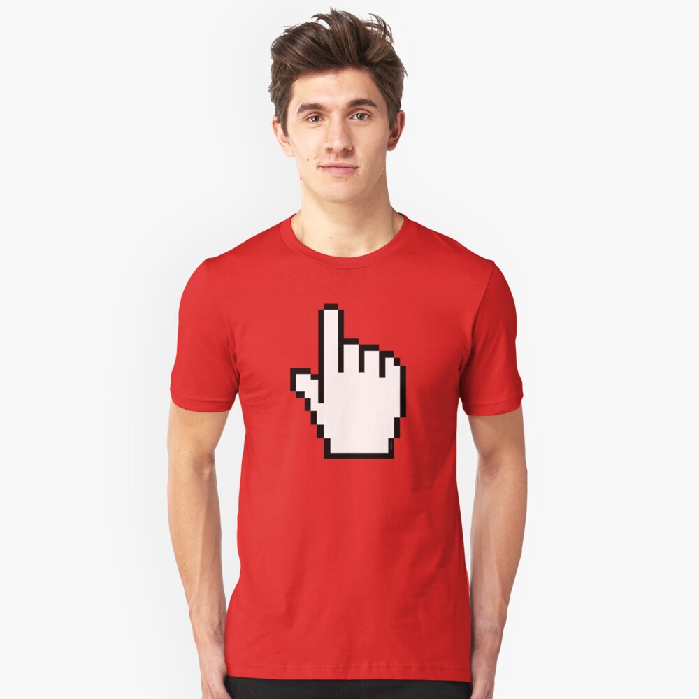 Index Finger Link Click Cursor Slim Fit T-Shirt