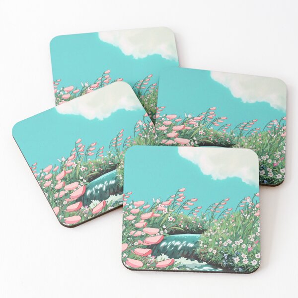 Item preview, Pink Anime Flowers with a River Landscape designed and sold by pompomcherryy.