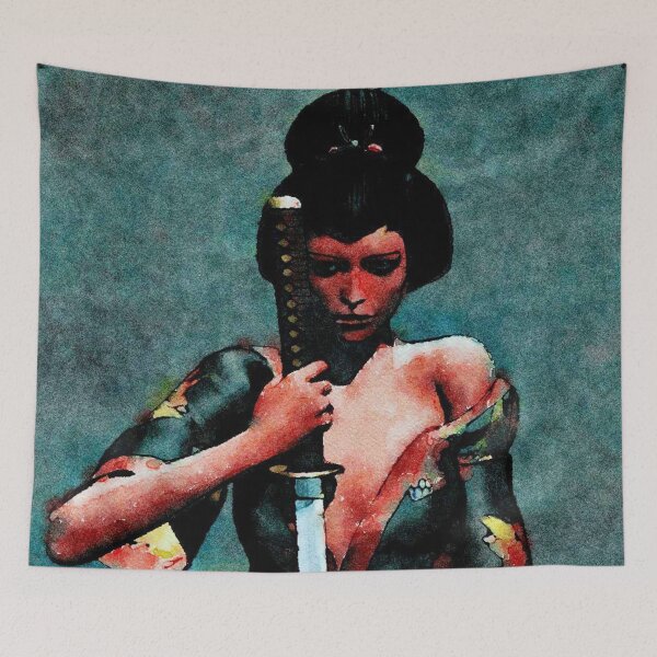 Item preview, Red Geisha with Sword designed and sold by chris-ellis-art.