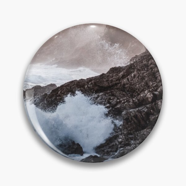Item preview, Waves Breaking on Rocky Shore - Dramatic Surfing Moody  designed and sold by Hassan  Adnan.