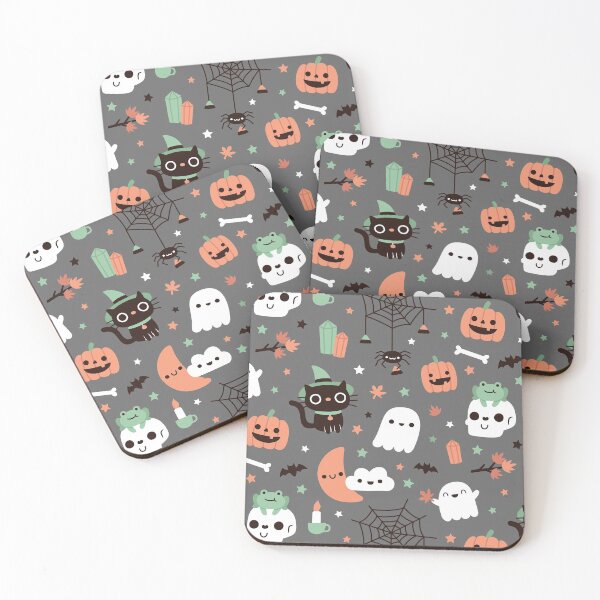 Item preview, Cute Halloween Cat Frog Pumpkin Pattern designed and sold by rustydoodle.