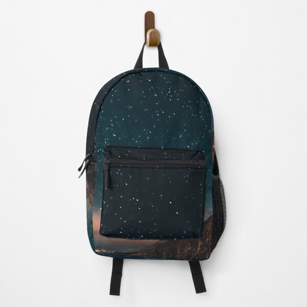 Mountain At Night Under A Starry Sky - Moody Calm Backpack