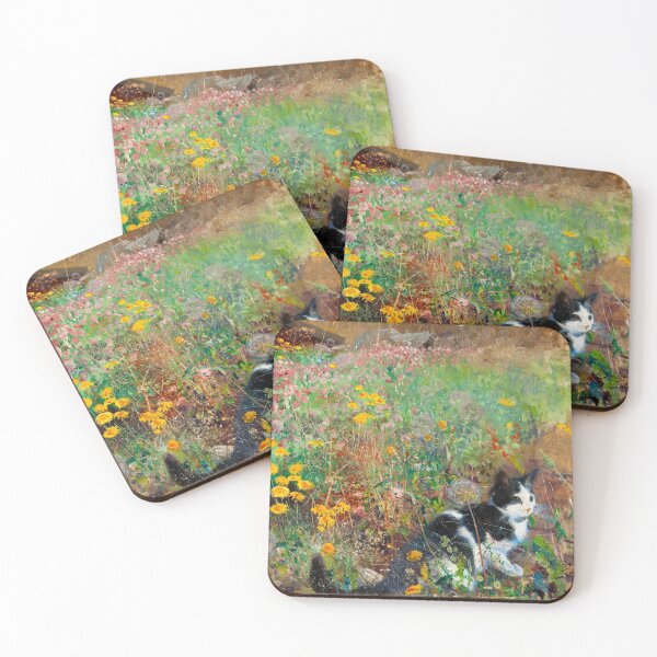 Item preview, BRUNO LILJEFORS HD - Cat on a flowery meadow 1887 Original Famous Painting designed and sold by Go Logo Designs.
