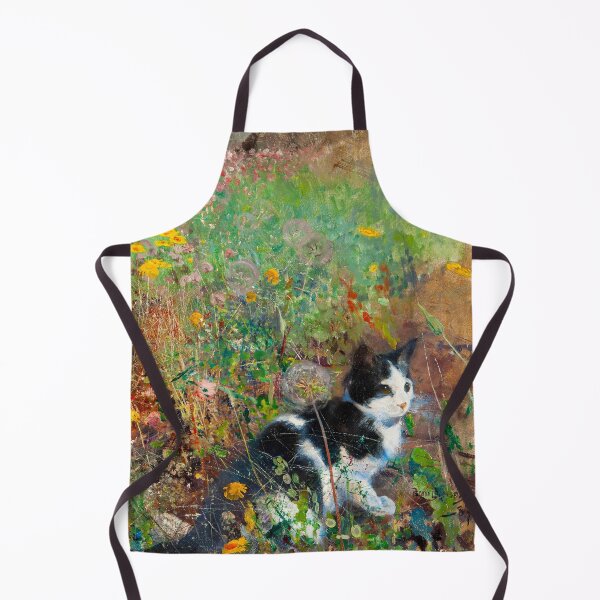 Item preview, BRUNO LILJEFORS HD - Cat on a flowery meadow 1887 Original Famous Painting designed and sold by Go Logo Designs.