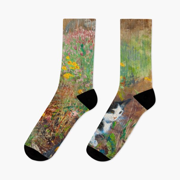 Item preview, BRUNO LILJEFORS HD - Cat on a flowery meadow 1887 Original Famous Painting designed and sold by Go Logo Designs.