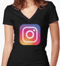 New Instagram LOGO Women's Fitted V-Neck T-Shirt