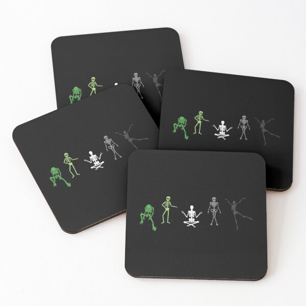 Item preview, Aro Halloween Skeletons. Aromantic Pride designed and sold by Subtle Pride Shop.