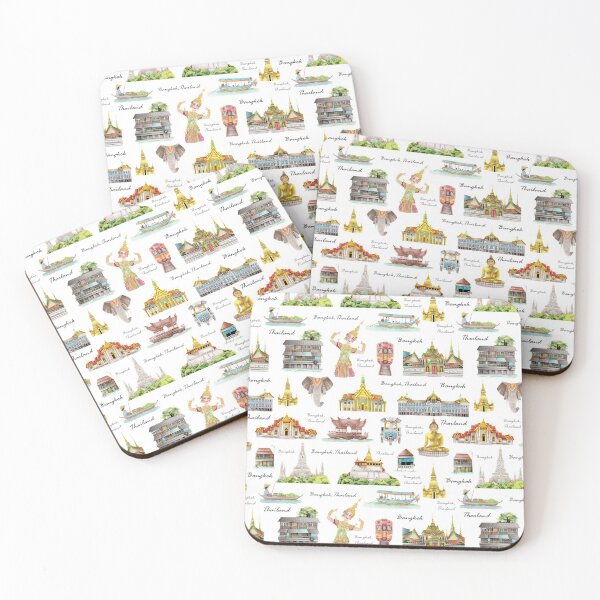 Item preview, Bangkok, Thailand (pattern) designed and sold by adeillustrator.