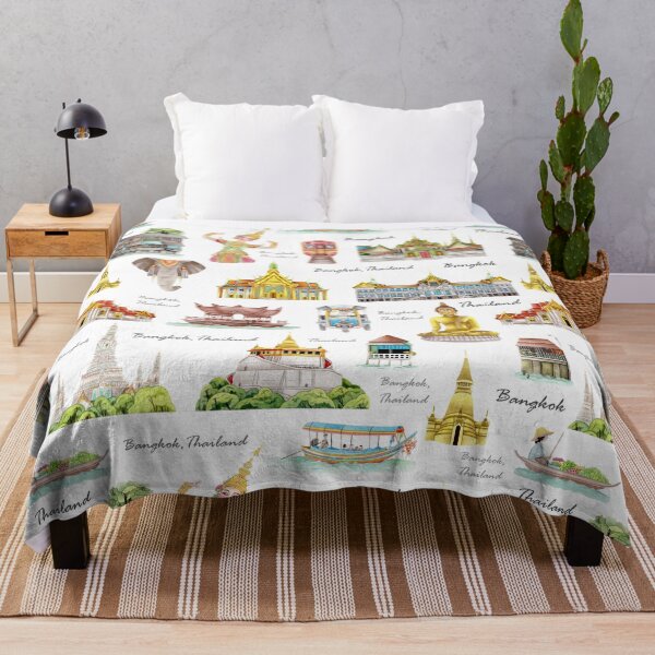 Item preview, Bangkok, Thailand (pattern) designed and sold by adeillustrator.