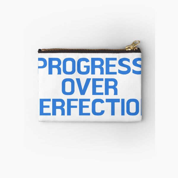 Item preview, Blue Progress Over Perfection Quote with Black Background Classic designed and sold by Monika8191.