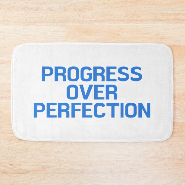 Item preview, Blue Progress Over Perfection Quote with Black Background Classic designed and sold by Monika8191.