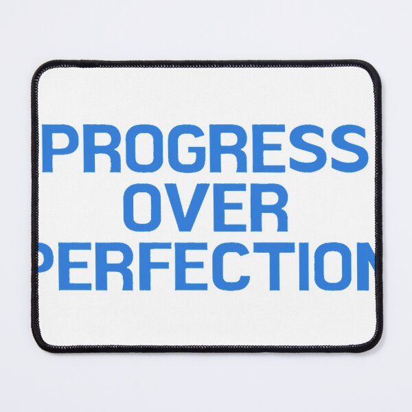 Item preview, Blue Progress Over Perfection Quote with Black Background Classic designed and sold by Monika8191.