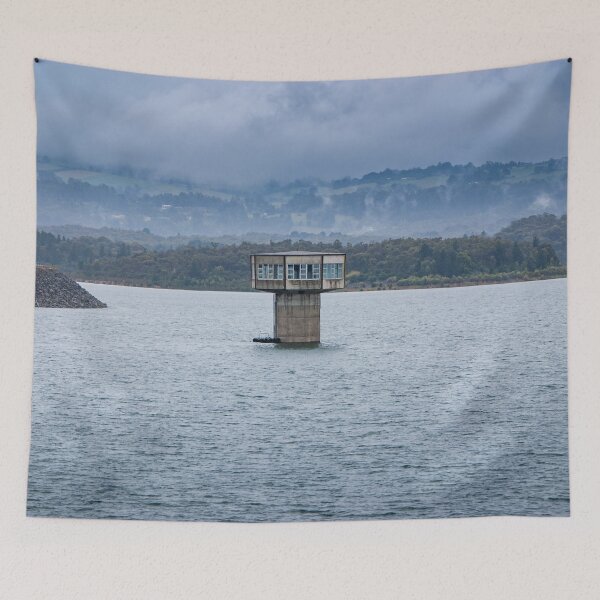 Item preview, Control tower rising out of the water at Cardina Lake Reservoir designed and sold by James-Cole.