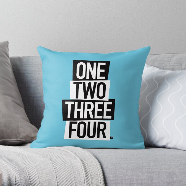 1,2,3,4 (One Two Three Four) Throw Pillow