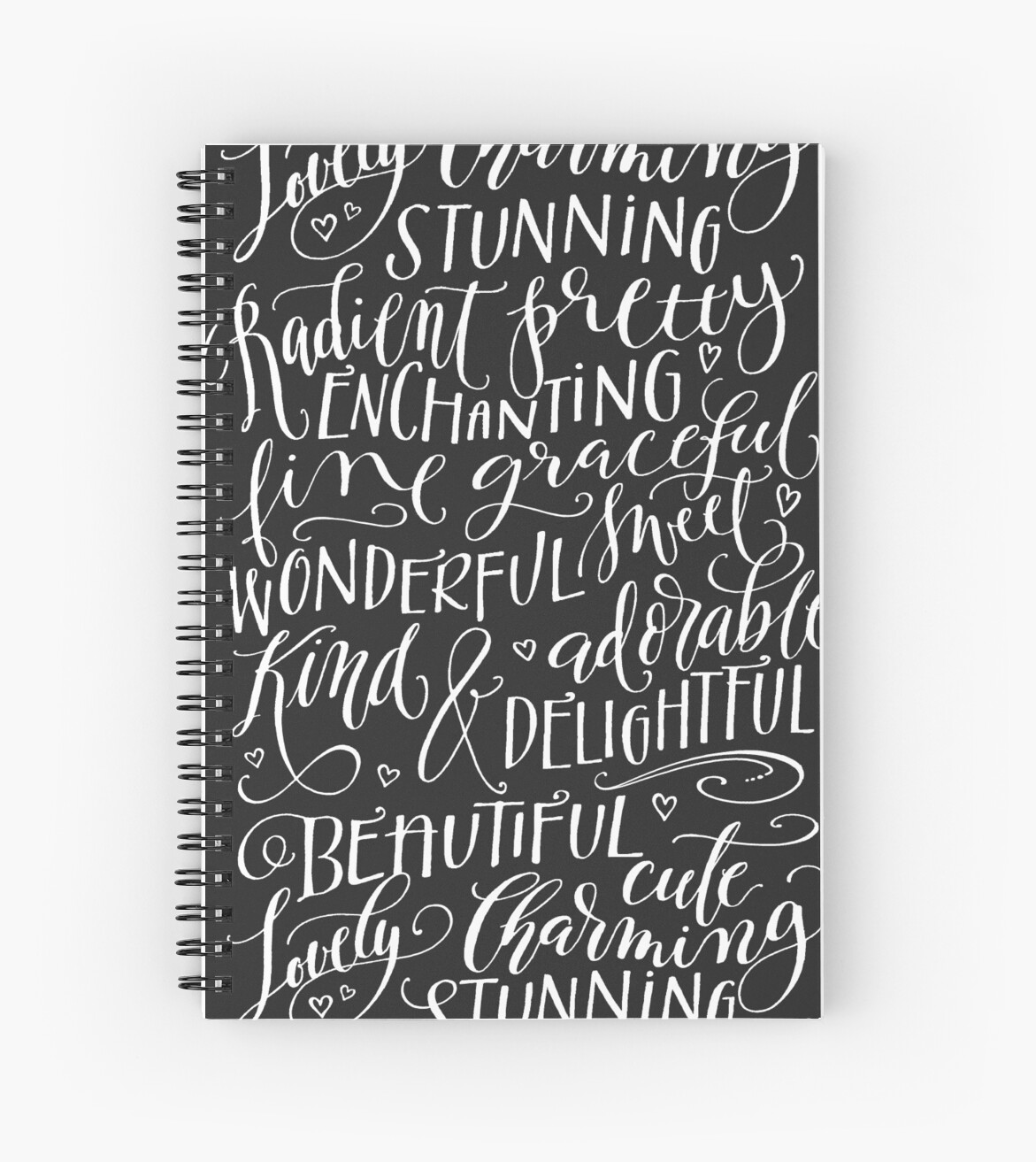 pretty lettering spiral notebooks by adonna deibel  redbubble