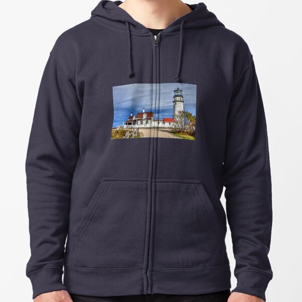 Highland Lighthouse aka Cape Cod Lighthouse Zipped Hoodie